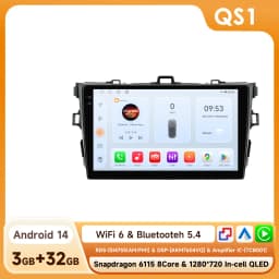 Hizpo 9" Android 14 Car Stereo for Toyota Corolla E140/150 2007 - 2012 Radio Multimedia Player Speaker No 2 Din DVD Octa Core 4G