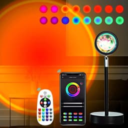 Smart Bluetooth USB Sunset Projector Lamp App Control Night Light Atmosphere Projection for Home Bedroom Background Wall Decor
