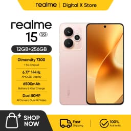 realme 15 5G Smartphone MediaTek Dimensity 7300+ 5G Chipset 6500mAh Titan Battery 45W Ultra Charge NFC
