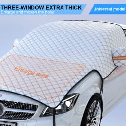 SEAMETAL Outdoor Car Windshield Snow Shield with Hood Cover Large Size Winter Car Window Snow Cover Universal for Suv Sedan