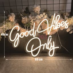 60cm Big Neon Sign LED Lights Good Vibes Only Neon Light Led Sign Beauty Room Decor Bedroom Girl Birthday Decor Wedding Wall Art