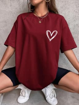 Simple Love Printed Womens T Shirts Summer Breathable Clothes Casual Fashion Short Sleeve Street Oversized All Match T-Shirts