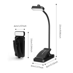 Rechargeable Clip Book Light Gift with Red Warm White Pink 3 Lighting Modes Flexible Gooseneck Eye-Care Clip Lamp Bedroom
