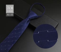 Luxury 7cm Mens Tie Pre-tied Easy Wear Neck Tie For Men Zipper Lazy Pre-tied Business Wedding Stripes Plaid Women Necktie