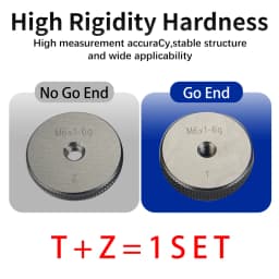 2PCS/Set 60-Degree Metric Thread Ring Gauge 6G M2-M20 Taper Gauge Measuring Tool for Precision Engineering