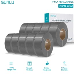 SUNLU PLA/PETG/PLA PLUS 3D Filament Refill 1.75mm Neatly Wound 3D Filament Bundle Refill for Most Brand Reuseable Spool 10KG