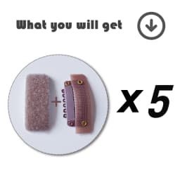 5 Pcs Stickable Wigs Clips U-Shape Snap Clips 32mm 6-Teeth Hair Extensions Clips with Rubber for Hair Extensions