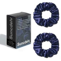 2PCS 100% Natural Silk Solid Color Hair Ties High Quality Hair Scrunchies Women Big Hairbands Hair Accessories 22Momme