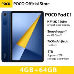 POCO Pad C1 Global version Tablet 9.7" 2K 120Hz display 8MP 7600mAh Wi-Fi Snapdragon® 6s 4G Gen 2 Mobile Platform