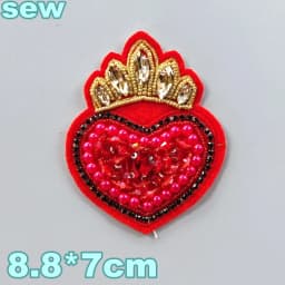 Embroidery Sequined Alphabet Pearl Letter Cross Patch,sequins Heart Beaded Eye Patches Badges Appliques for Clothing WF2210252