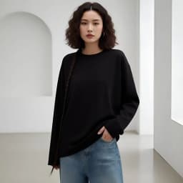 2026 Spring New European Simple Design All-match Oversized Sweatshirt Women Tshirts Thin Loose Long Sleeve Outerwear Tshirts Top