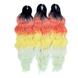 FREEDOM Synthetic Braiding Hair Extensions Deep Wavy 24 inch Long Curly Braids Hair Ombre Brown Rainbow Twist Crochet Hair