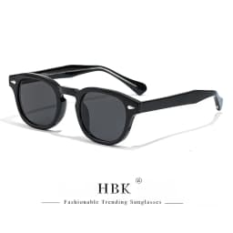 HBK Retro Round Men Sunglasses Punk Propionic Acid Pin Temple Luxury Sun Glasses Women Sports Leisure Party Eyewear UV400
