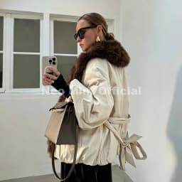 Neo Mint 2026 Winter Luxury Fur Collar Puffer Parka Jacket Women Warm Padded Quilted Coat Iconic Fashion Girls Outerwears