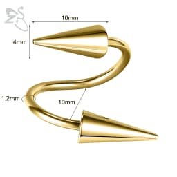 ZS 1 PC 16G Stainless Steel Twisted Nose Ring For Men Women Cone Spike Spiral Helix Cartilage Rings Lip Eyebrow Piercing Jewelry