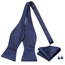 Jacquard Silk Mens Bowtie Adjustable Self Bow Tie Pocket Square Cufflinks for Male Wedding Business Party Red Blue Gold Green