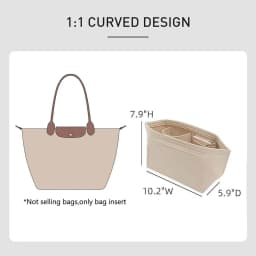 Felt Organizer Insert Compatible with Longchamp Le Pliage Large Handbags, Felt Longchamp Organizer Insert with Cup Holder