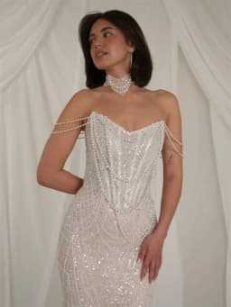 Kyoto Customized Off-white Mermaid Strapless Wedding Dress Sleeveless Zip Back vestidos de noche Court Train robe de mariée 2026
