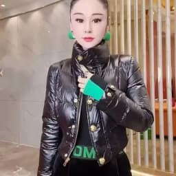 Korean Down Cotton Jacket Women 2025 New Winter Loose Stand-up Collar Casual Short Waterproof Parka Outwear Ladies Warm Overcoat