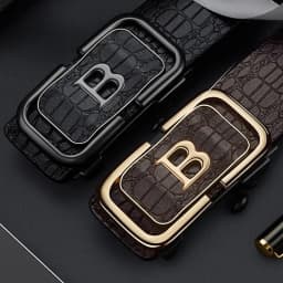 Fashionable Men's Crocodile Pattern Automatic Buckle Belt With Men's Jeans Casual Belt Trendy Men's Business Design Belt