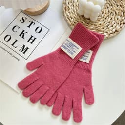 Women's Pure Color Knitted Woolen Gloves Winter Windbreaks Student Riding Split Finger Thick Warm Gloves Couple Christmas Gifts