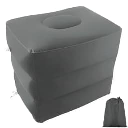 Inflatable Travel Footrest Pillow Adjustable Height Portable Leg Rest For Airplane Car Office