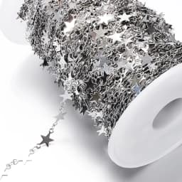 1meter stainless steel chains paper clip shape star chain for jewelry making DIY