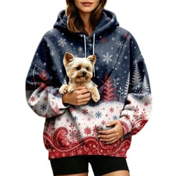 Women Fall And Winter Hoodie With Pet Pouch Oversized Pocket Colorful Print Sweatshirt For Dogs And Hoodies for Women Casual