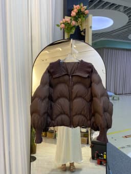 Winter Puff Knitted Splicing Down Jacket Women White Duck Down Big Lapel Outwears Female Fluffy Warm Thick Parker Bread Jacket