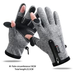Winter Fishing Gloves 2 Finger Flip Waterproof Windproof Cycling Angling Gloves Warm Protection Fish Angling Gloves