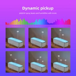 Simulated Volcanic Lava Humidifier with Color Lighting Aroma Diffuser Remote Control 5 Nozzles 2 Fog Modes Dancing Jellyfish for