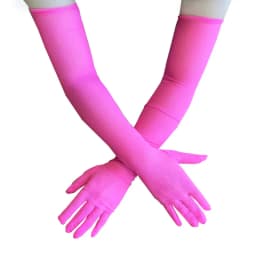 55CM Sexy Lace Thin Hollow Transparent Long Gloves Breathable Net Yarn Women Man Stage Performance Party Cosplay Elasticity