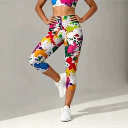 Women Retro Comic Graffiti Letter Print High Waisted Leggings Slimming Skin-Friendly Breathable Soft Flattering Gym Comfy