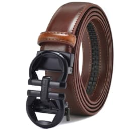 Men's Ratchet Belt with Automatic Buckle Casual Golf Formal Pants Shirt, Adjustable Fit, Comfortable and Easy to Use Width 35mm