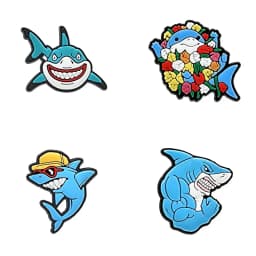 Strong Shark Shoe Charms for Crocs Accessories Sandals Men Clogs Pins Women Badges Boy Girls Jeans Kids Decorations Buckle Shoes