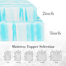 JHK 2-3 Inch Memory Foam Mattress Topper Queen Size Thick Gel Cooling Mattress Soft and Breathable Bed Topper Bedroom Furniture