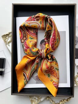 Luxury Print Imitation Silk Square Scarf Women Spring Neck Tie Shawl Wraps Female Hair Hand Wrist Headkerchief Hijab Bandana