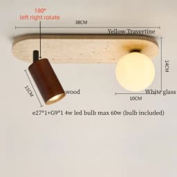 IWHD Japan Wabi Sabi LED Ceiling Lights Bedroom Bathroom Corridor Home Lighting Yellow Travertine Ceiling Lamp Lampy Sufitowe