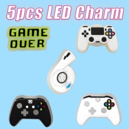 5PCS LED Shoe Charms Cats Dogs Unicorns Lighted Shoe Decorations Gamepad Cameras Diamond LED Pins for Women Girls Clog Buckles