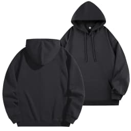 DIY Custom Logo Black Hooded Sweatshirt Pure Cotton Long-Sleeved Pullover Casual Top for Men And Women Autumn Winter Fashion