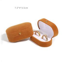 High-grade Double Slot Ring Box Jewelry Box for Wedding Proposal Engagement Ring Gift Storage Velvet Jewelry Organizer Box