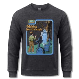 Making New Friends Sweatshirt Men Casual Fleece Pullovers Hip Hop O-Neck Long Sleeve Autumn Warm Unisex Vintage Loose Clothing