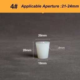 2PCS Silicone Stopper White Semi-transparent With 8mm Holes Tapered Reusable Lab Seal Stoppers Suitable for Test Tubes Flasks