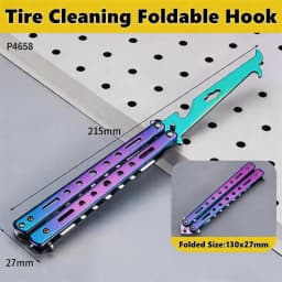 Unsharpened practice knife foldable tire cleaning hook screwdriver accessories stone remover rock digging tools butterfly knife