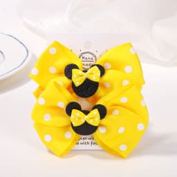 2Pcs/lot 3.9in Big Bows Hair Bangs Clip for Little Girls cartoon Party Headdress Sweet Polka Dot Bow Hair Clip Set