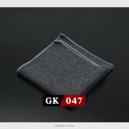 Classic Wool Pocket Square 25CM Solid Color Black Handkerchief For Men Vintage Hankies Tuxedo Suit Accessories Neckties Cravat