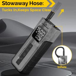 C2 Wireless Car Portable Air Compressor 100% Duty Cycle 4000mAh LED Light Tire Inflator Pump Cars Motorcycles Bicycles