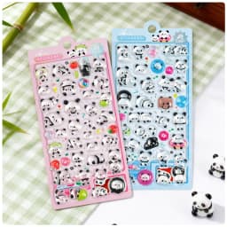 1 pc/4 pcs 3D Relief Stickers Cute Panda Cartoon Drop Journaling DIY Diary Stationery Sticker Decor School Supplies