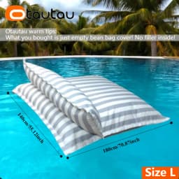 OTAUTAU Swim Pool Float Bean Bag Cover Outdoor Beach Lounger Sofa Bed DD204【No Filler!Please Fill It By Yourself !】