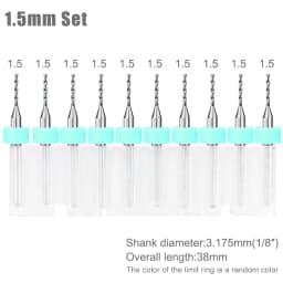 XCAN 10pcs 0.1-3.175mm PCB Drill Bit 3.175 Shank Micro Carbide Drill Bit Set For Printed Circuit Board Wood Modeling